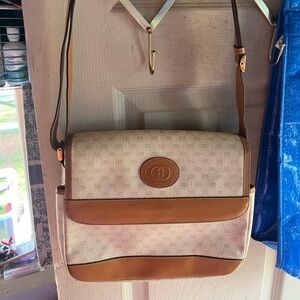 Gucci Tan and Cream Crossbody Bag